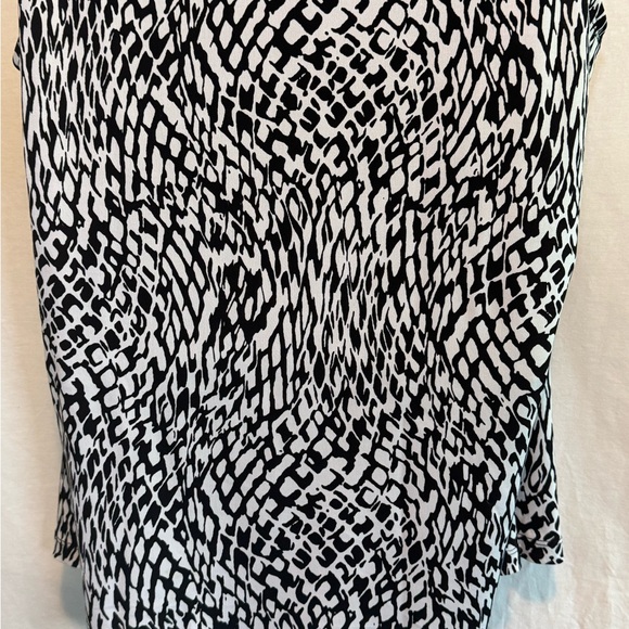 G-32‎ Susan Graver White & Black Sleeveless Pullover Summer Blouse Size L - Picture 8 of 13